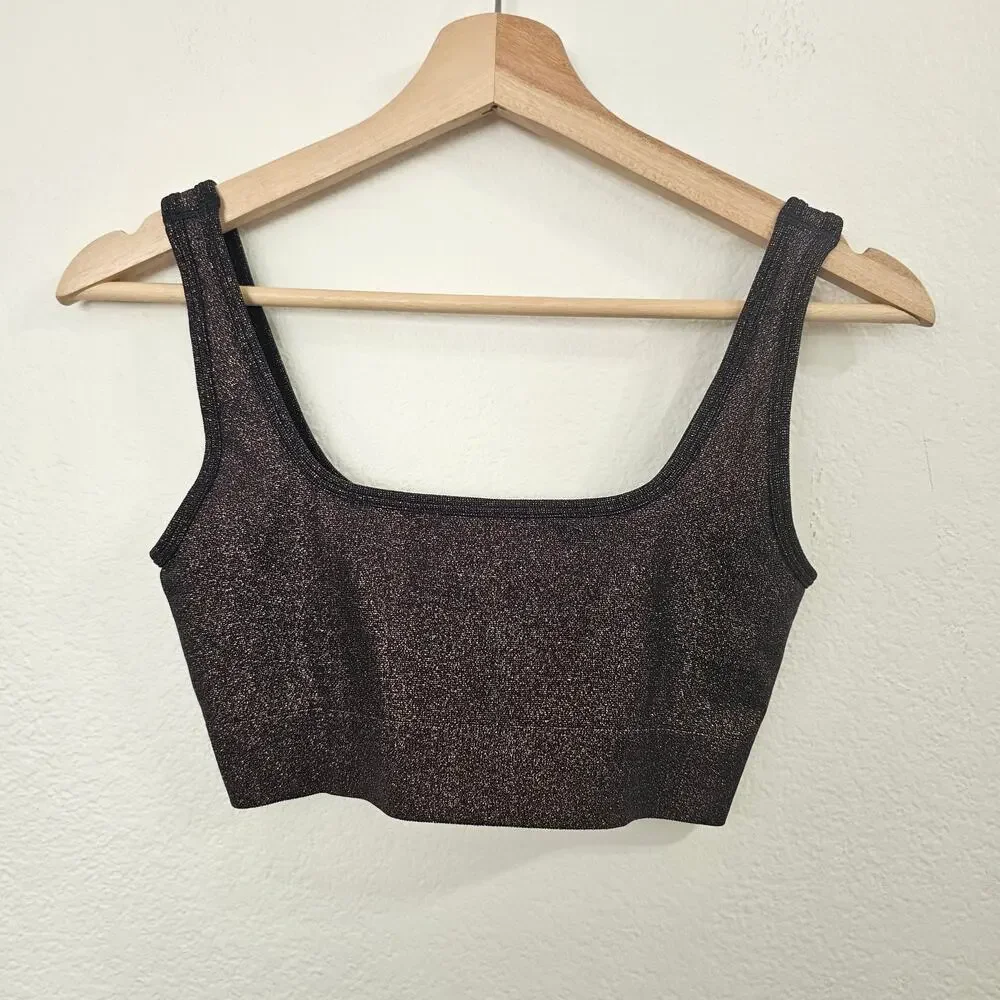 SKIMS Soft Smoothing Shine Scoop Neck Bralette in Ecilpse  Brown Size M - Picture 2 of 7